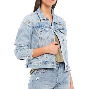 Free People Rumors Denim Jacket- Light Wash Liza Small